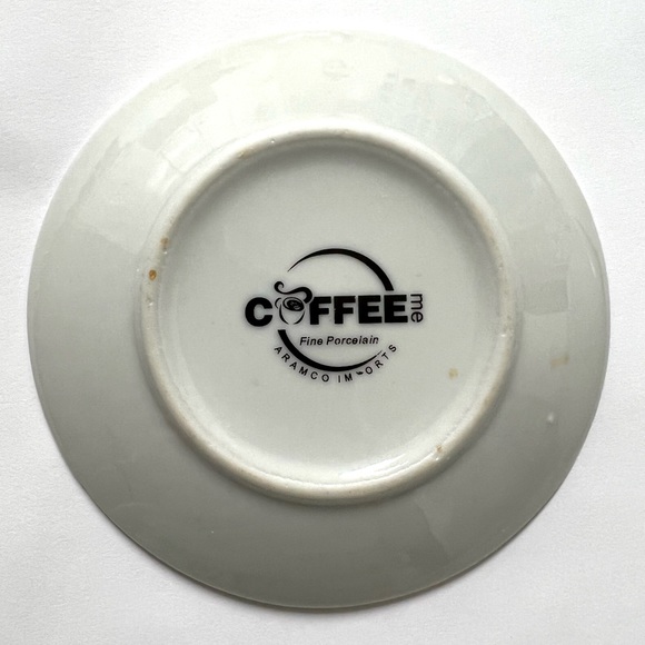 Set of 2 COFFEE ME Porcelain Saucers by Aramco Imports - Picture 5 of 6